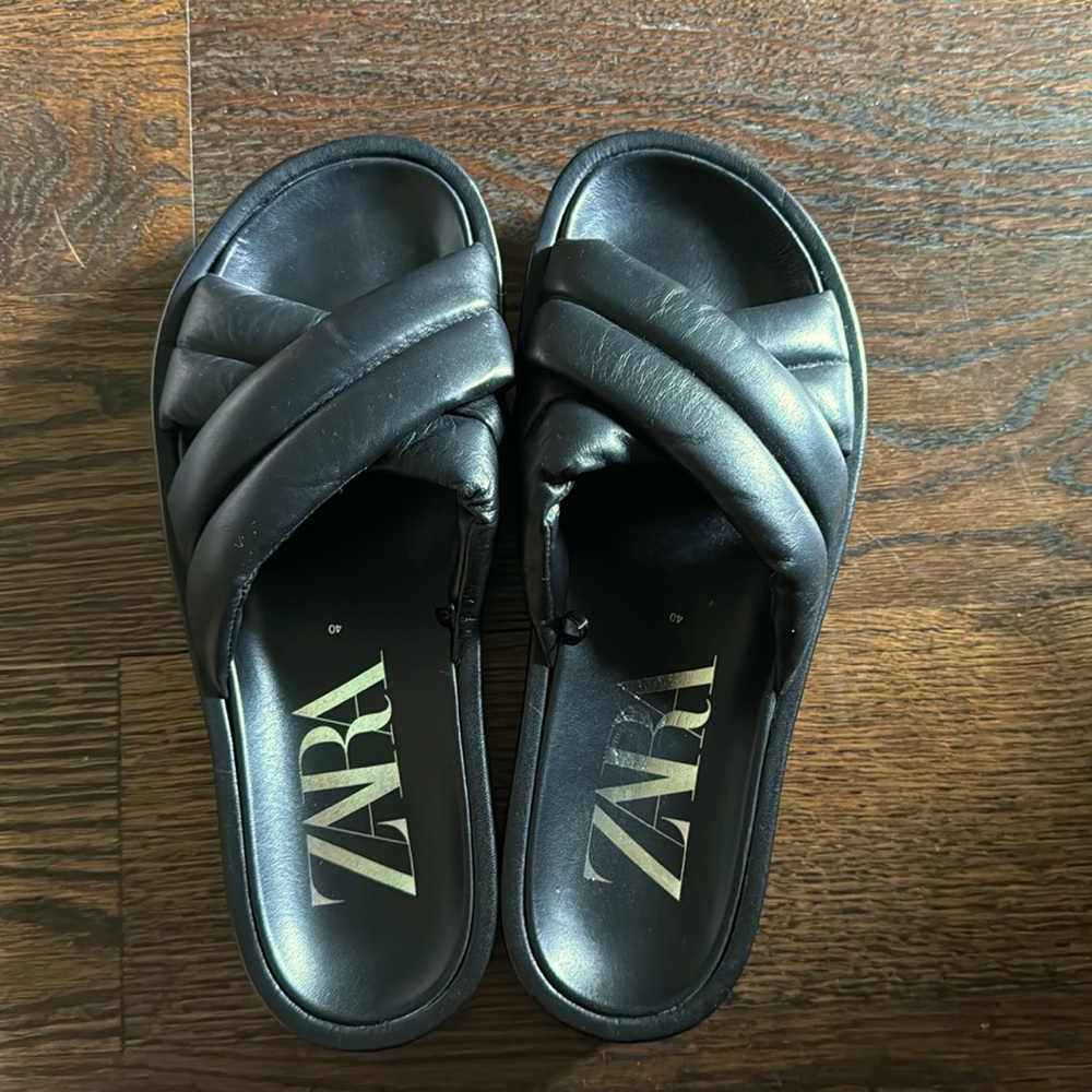 New Zara leather sandals.